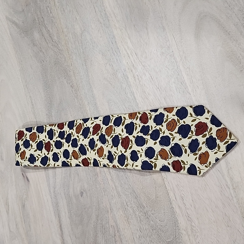 VALENTINO MADE IN ITALY MEN'S ELEGANT TIES BLUE BROWN